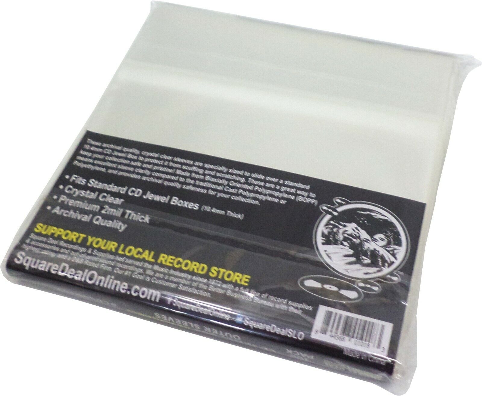 (100)  CD Sleeves - PREMIUM 2mil RESEALABLE - Standard Size ARCHIVAL Bags Covers Square Deal Recordings & Supplies ‎CDSB02RSX100 - фотография #2