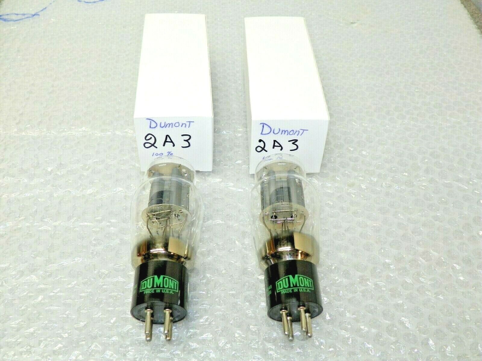 DUMONT 2A3 Vacuum Tubes (2) Tested 100%  Test at 6500 and 7700 gm DUMONT 2A3
