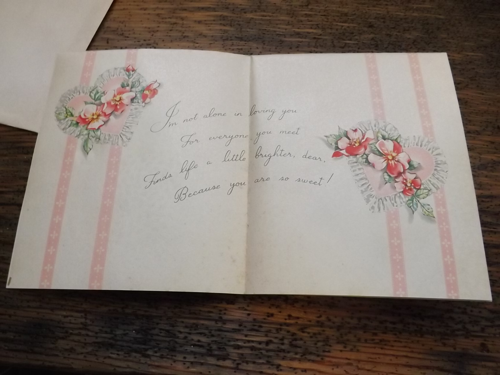 Unused 40's "To Mother With Love" Valentine... Embossed Pink Floral Golden Bell Без бренда - фотография #4