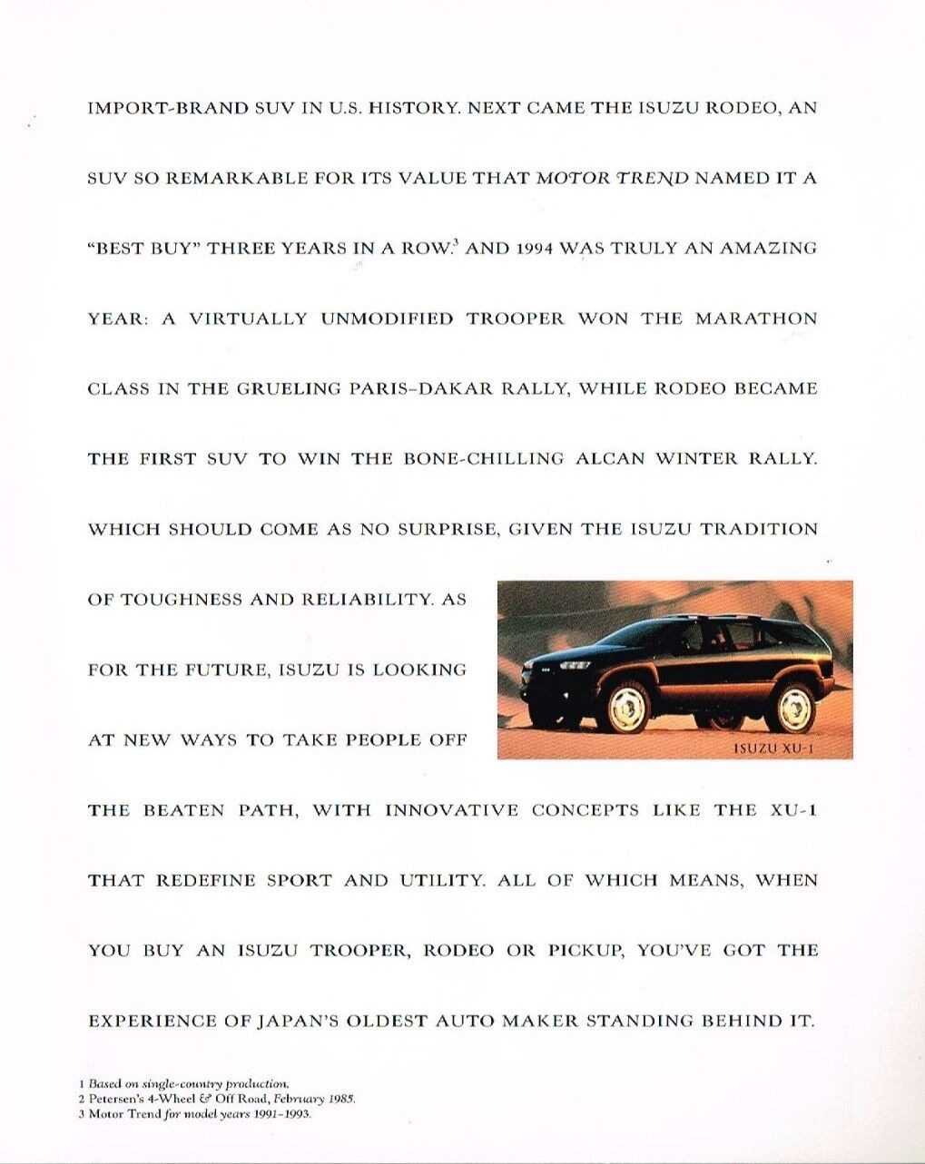 1995 ISUZU Brochure/Catalog: TROOPER, PickUp Truck, RODEO, 4WD Pick Up, Limited, Без бренда - фотография #3