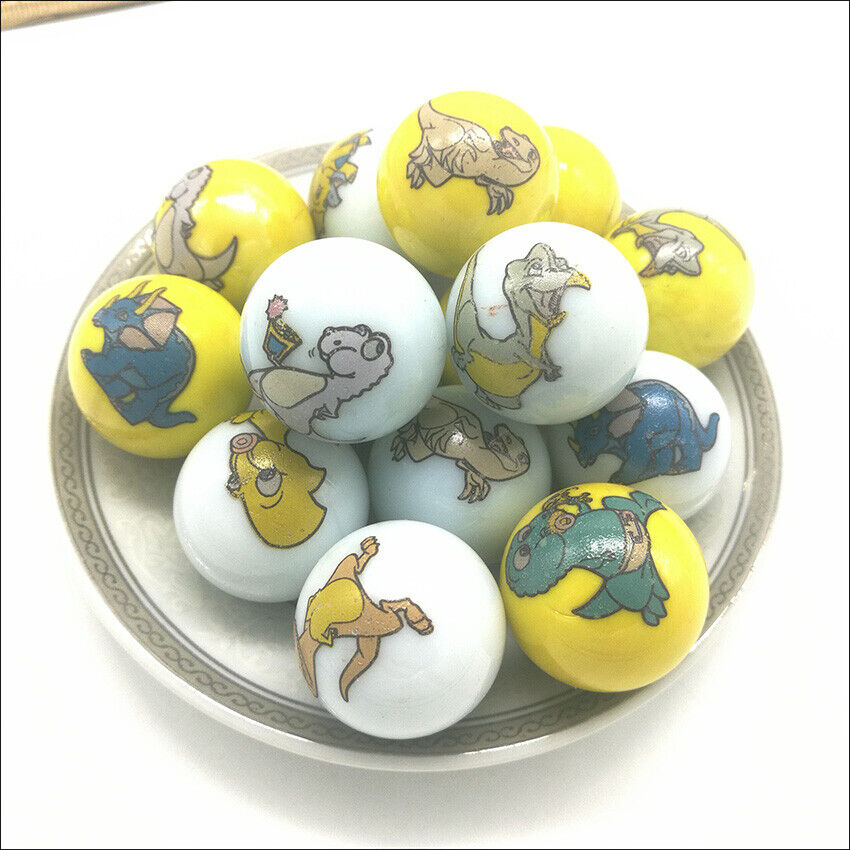 10pcs Cartoon 25mm Dinosaur Marbles Kid Toy Glass Beads Collection Marble Gift Unbranded Does not apply