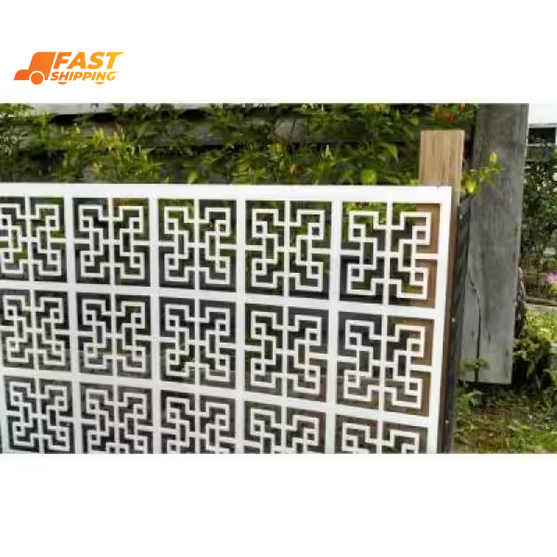 Chinese Maze 4 Ft. X 32 In. White Vinyl Decorative Screen Panel Does not apply - фотография #4