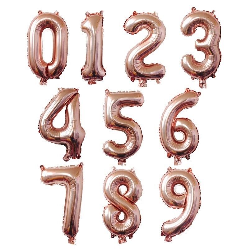 16" Rose Gold Letter Number Foil Balloon Wedding Celebration Party Decor US Ship C-Spin Does Not Apply - фотография #2