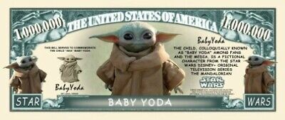 ✅ 100 Pack Star Wars Grogu Child Baby Yoda Mandalorian 1 Million Dollar Bills ✅ Hasbro - фотография #2