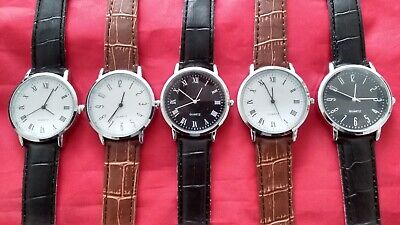 Set of 5 NEW Men's Watches 10 FREE SPARE BATTERIES lot 007007 WWW Watch Unbranded