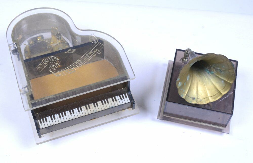 Lot of (2) Vintage Laurel Music Piano Box & Phonograph Music Box WORKING Laurel - фотография #5