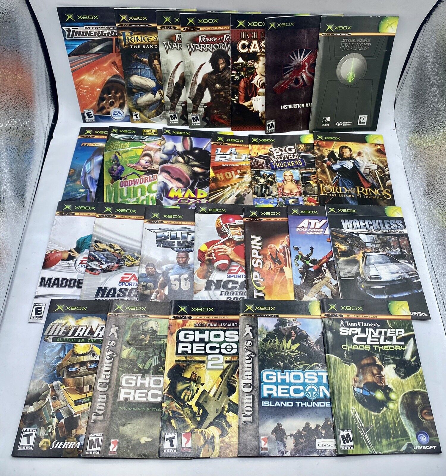 Original Xbox Game Manual Lot of 25 Star Wars Ghost Recon Metal Arms Microsoft Microsoft Xbox