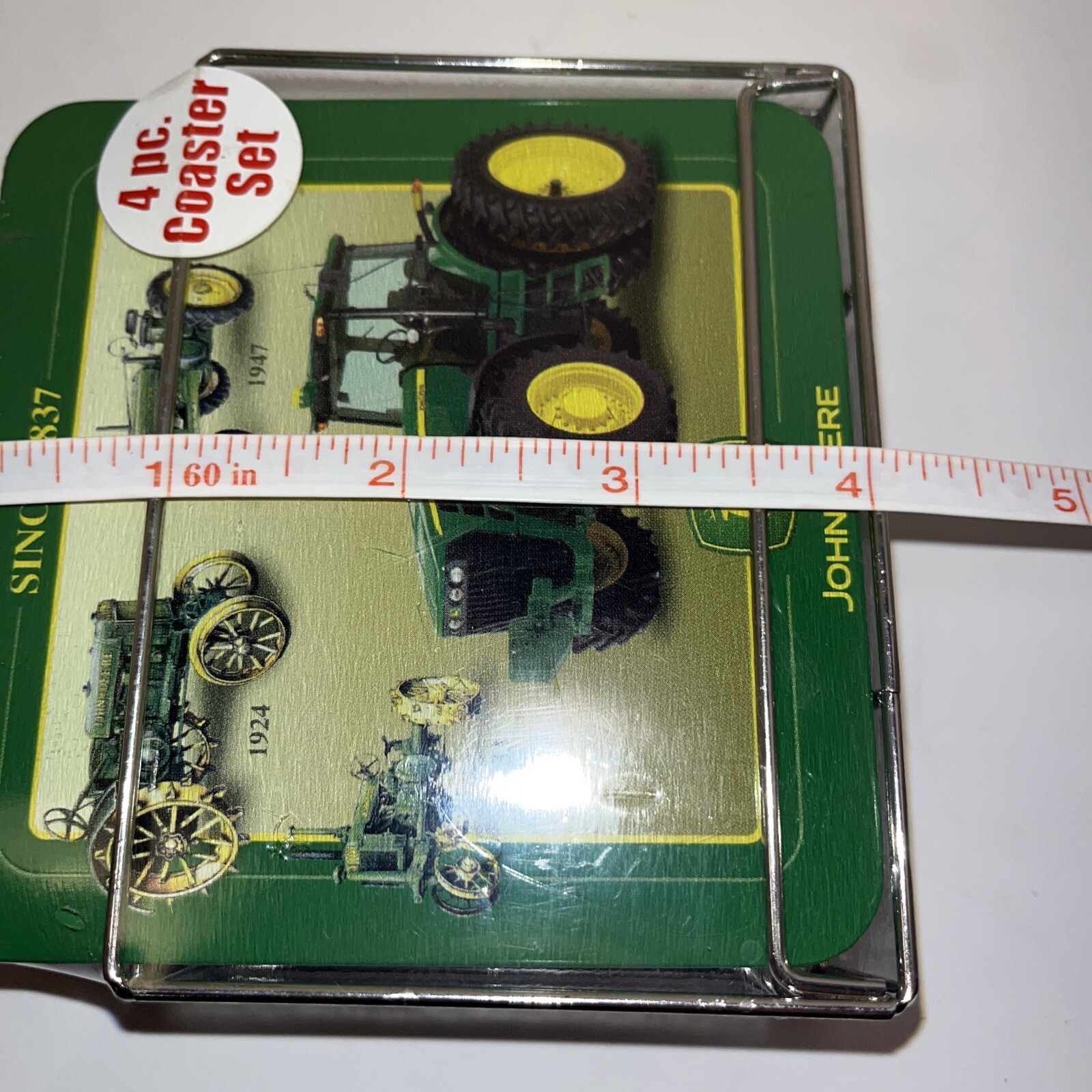 John Deere Coaster 4 pc Set Tin Box Company Farmer Gift Sealed Tractor JOHN DEERE - фотография #5