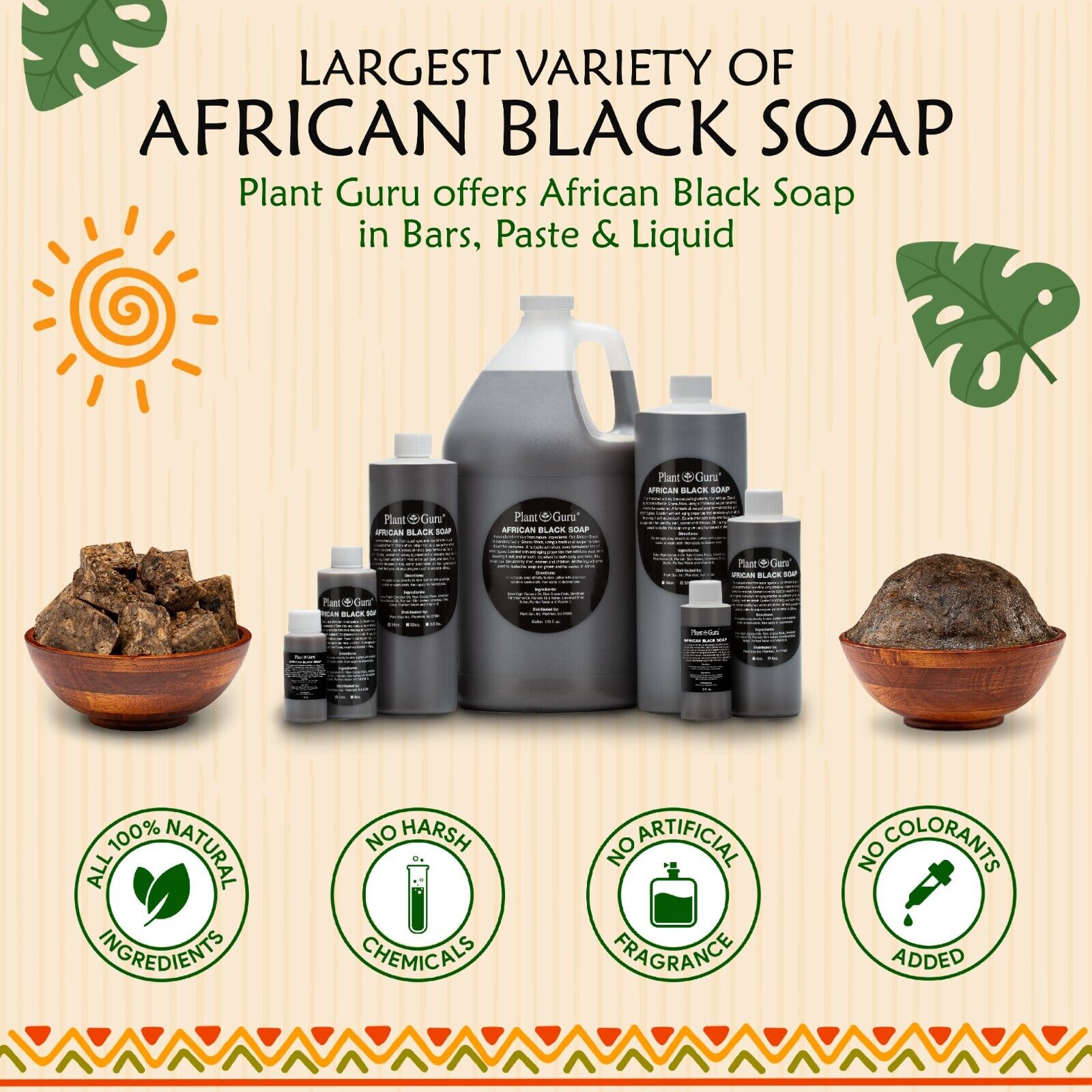 Raw African Black Soap Liquid 100% Pure Organic Natural Bath Body Face Wash Bulk Plant Guru - фотография #7