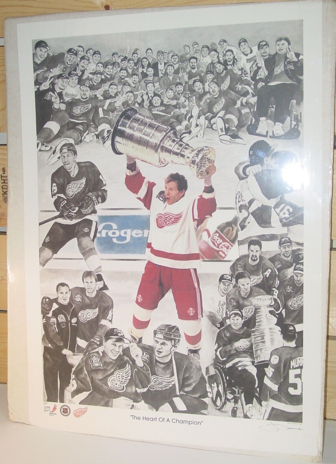 Red Wings Vladimir Konstantinov "Heart of  a Champion" Lithograph Sealed COA Heart of a Champion