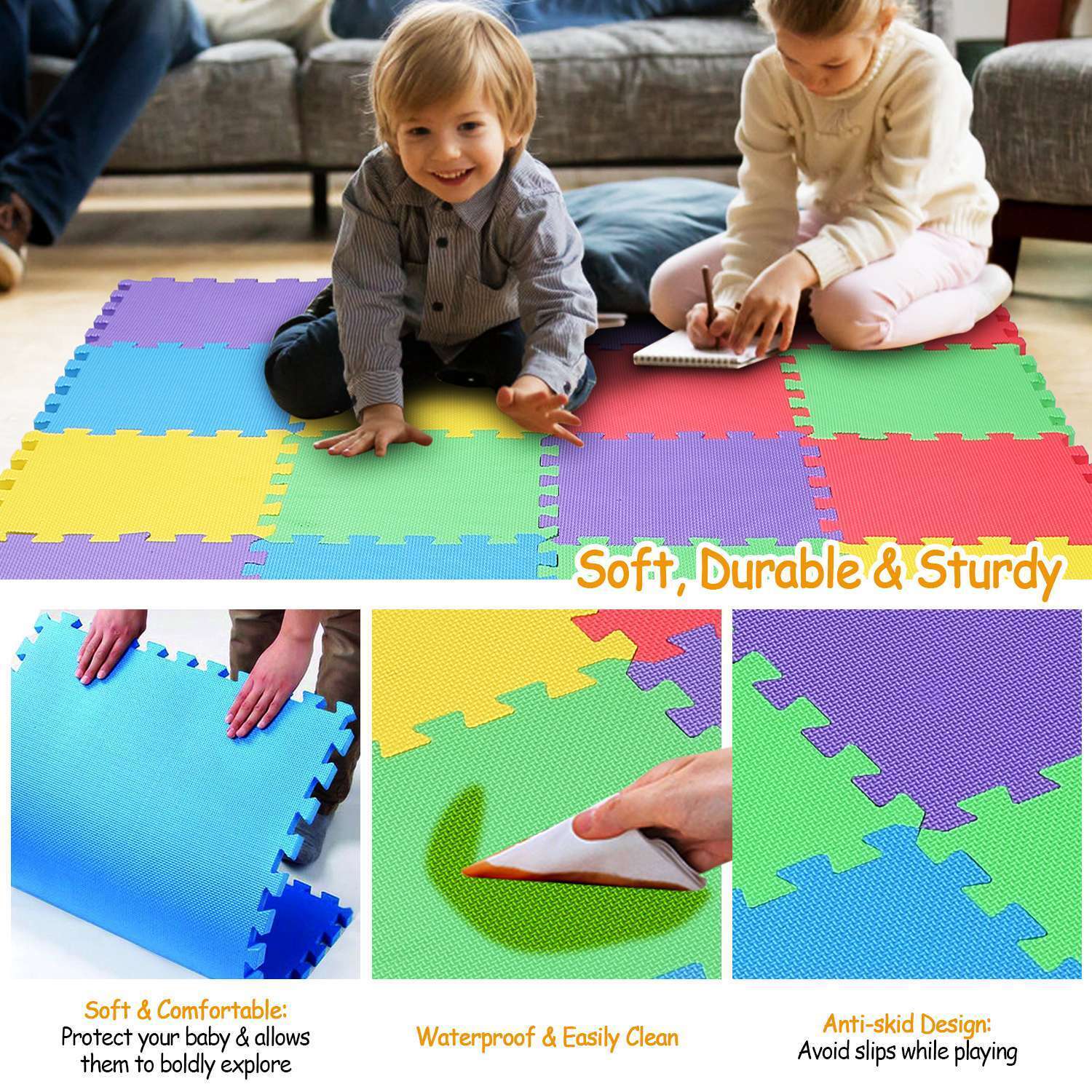 16PCS Play Mat Soft Foam Non-Toxic Exercise Puzzle Baby Children Kids Floor Rug iMounTEK Does Not Apply - фотография #4