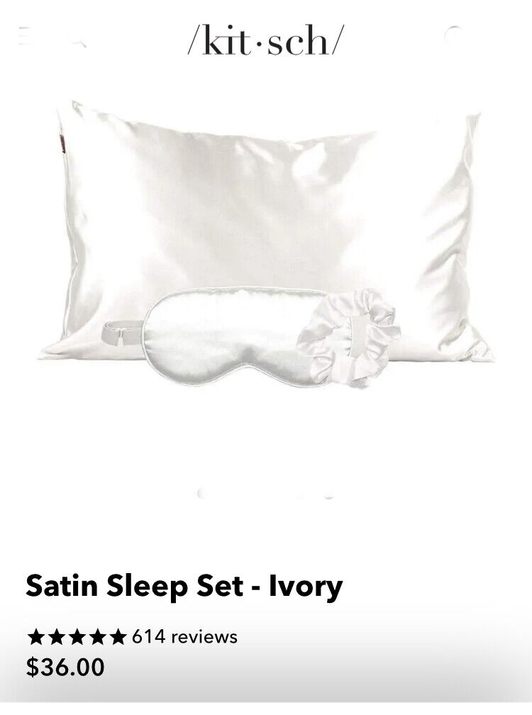NIB Kit-sch Ivory Satin Sleep Set & Kit-sch Ice Roller • MSRP $54 • Pure Luxury Kitsch Does Not Apply - фотография #4