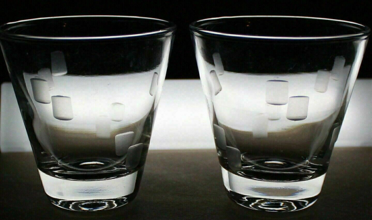 Cocktail Glasses Retro Mid-Century Modern Etched Glass Minimalist Design Lot 6 Без бренда