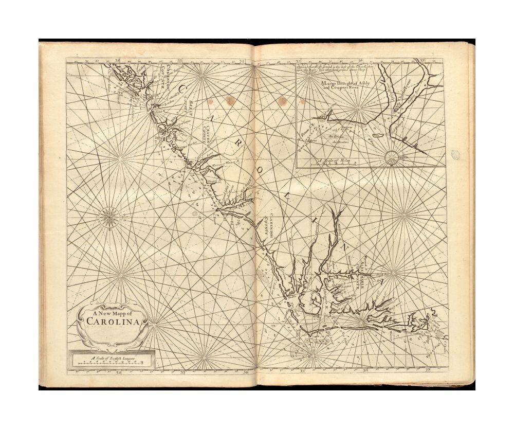 1737 Map of North Carolina | South Carolina | Charleston | Charleston | Vintage Без бренда - фотография #2
