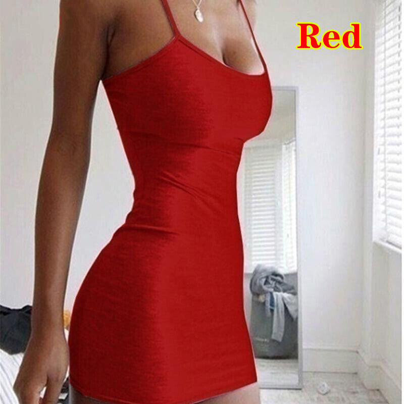 14 Colors Women Spaghetti Strap Bodycon Mini Dress Sexy Party Club Wear Dresses Unbranded Does Not Apply - фотография #3