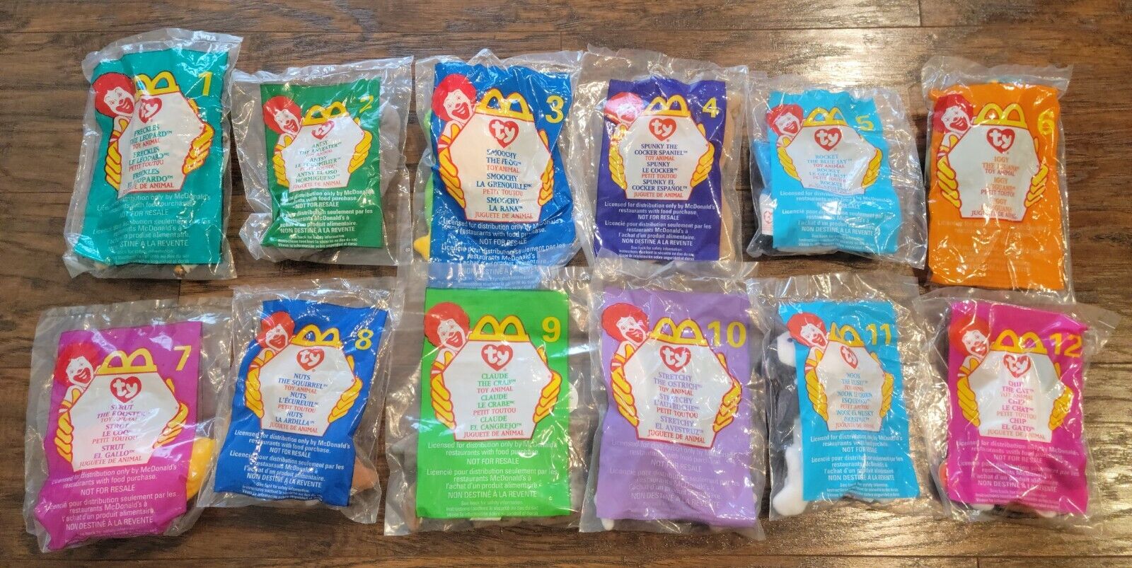 McDonalds Ty Teeny Beanie Babies 1999 12 Perfect Beanies Sealed In Original Bags Ty