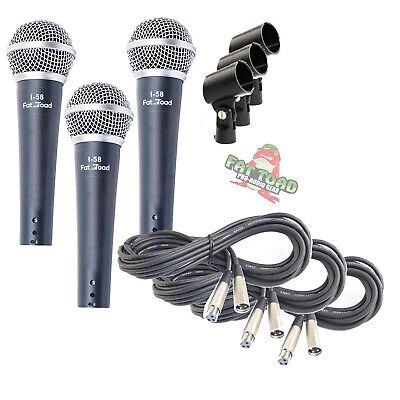 Instrument Vocal Microphones -  Wired Singing Handheld Recording Studio Mic PACK Fat Toad U-APDM58(3)Cable-L