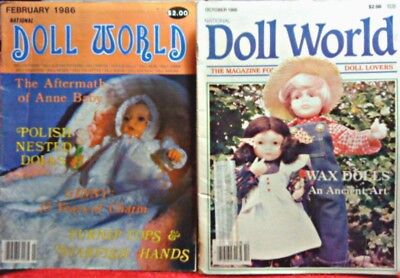 TWO "NATIONAL DOLL WORLD" MAGAZINES -  FEB. & OCT. 1986! Includes shoe patterns! Без бренда