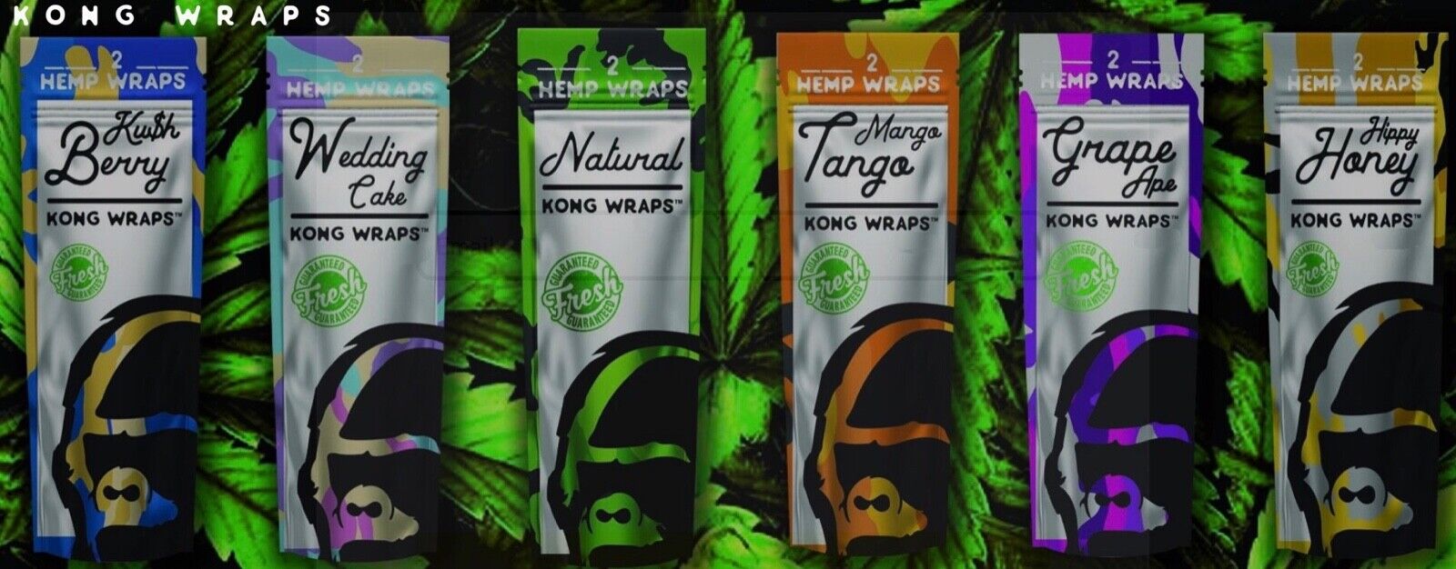 Kong Organic Flavored Herbal Papers Variety Sampler 6/2ct Packs KONG