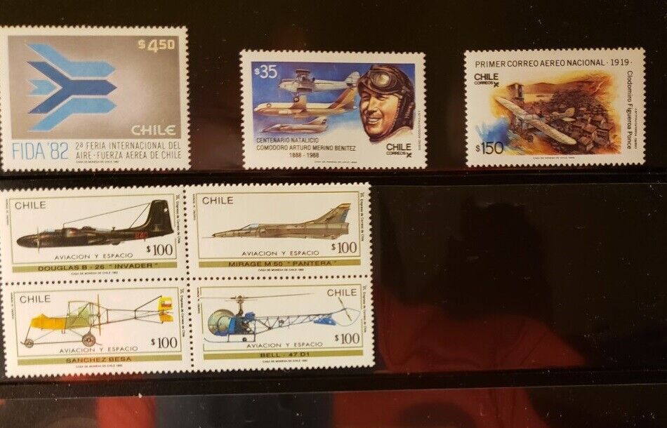 Chile Aircraft & Aviation Stamps Lot of 5 - MNH -See Details for List Без бренда