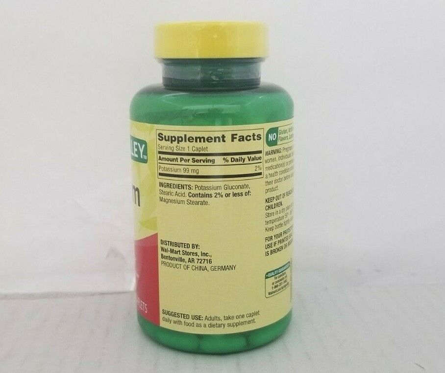 Spring Valley Potassium 99mg Heart Health 250 Caplets (4 Pack) Exp 1/24+ Spring Valley N/A - фотография #3