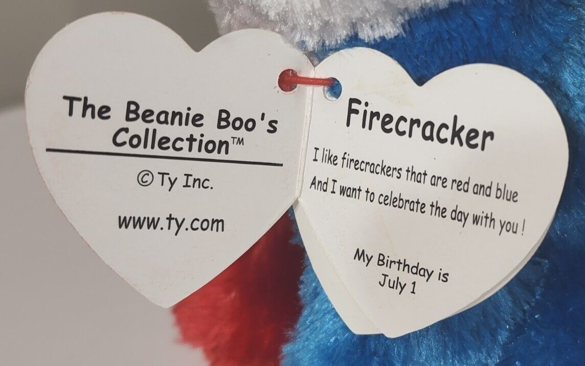 Ty Beanie Boos - FIRECRACKER the Patriotic Cat 6" (Claire's Exclusive) NEW MWMT Ty - фотография #4