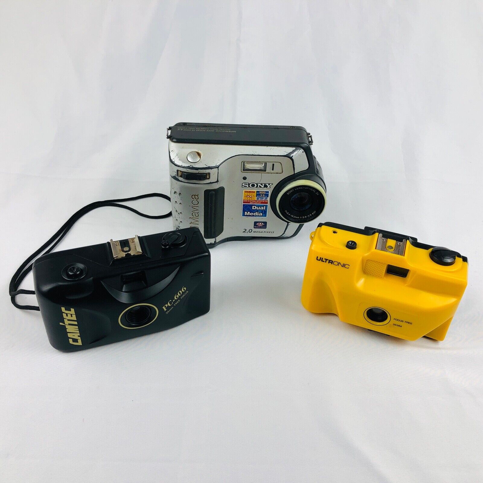 Vintage 3 Camera Bundle | Camtec Sony Ultronic | Design 80s 90s Display Lot Multi Multi