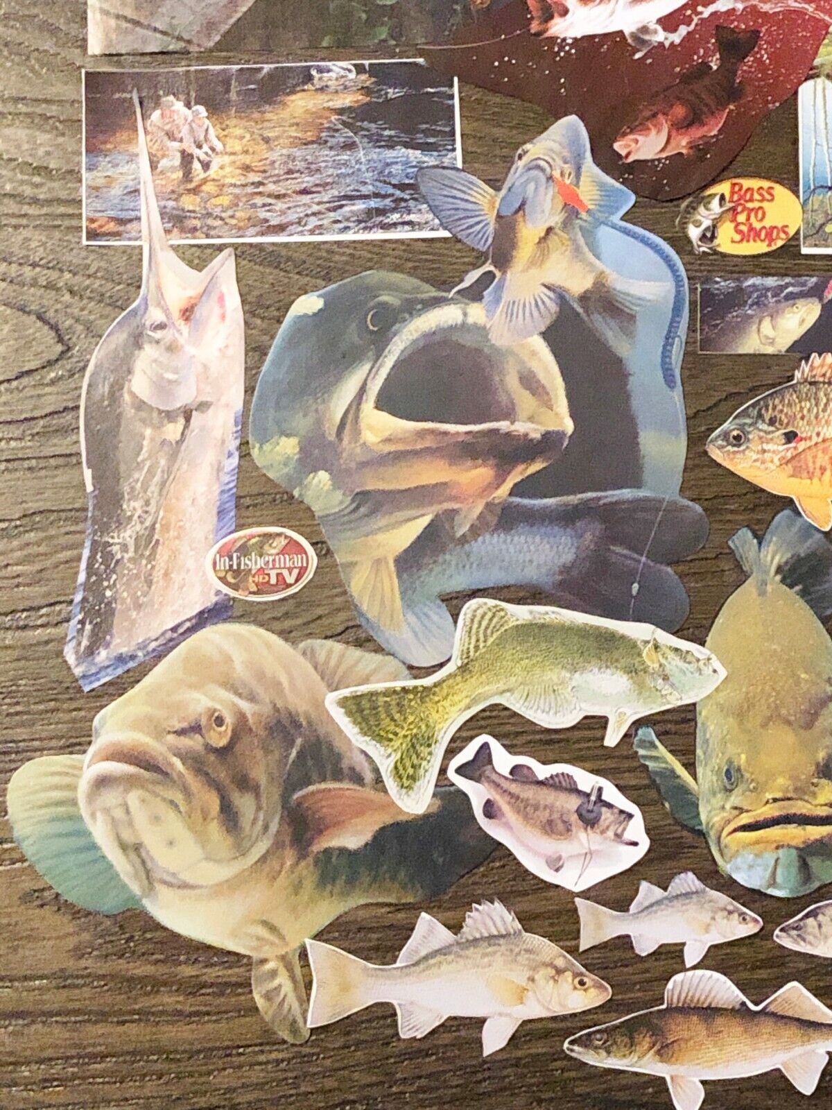 Vtg GONE FISHING! Fish Pics&Ads~Man Cave Junk Journal,Collage Art Scrap Book Lot Unbranded Does Not Apply - фотография #5