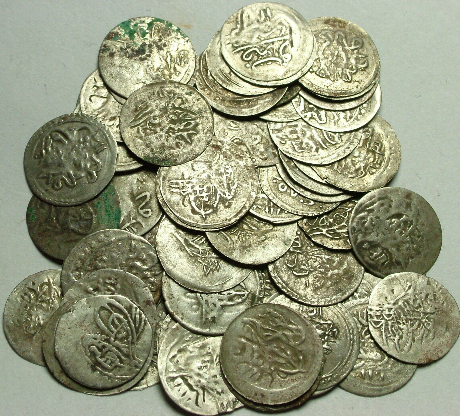 Lot 4 Rare Genuine Islamic SILVER para coins//Mahmud/Abdul Hamid/Mustafa, Selim Без бренда - фотография #3