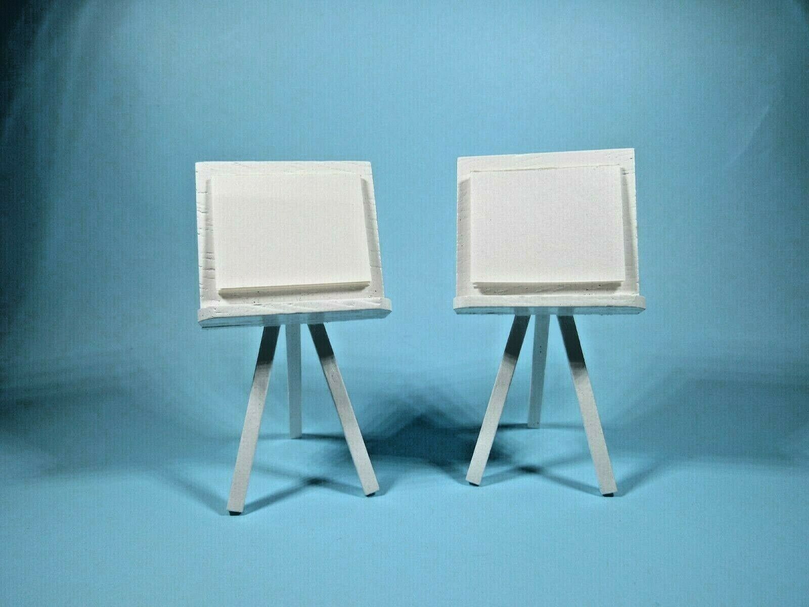 Dollhouse Miniature Painting/ Art Easel with Pad or Display White Wood set of 2 Unbranded Aztec Miniatures Does Not Apply