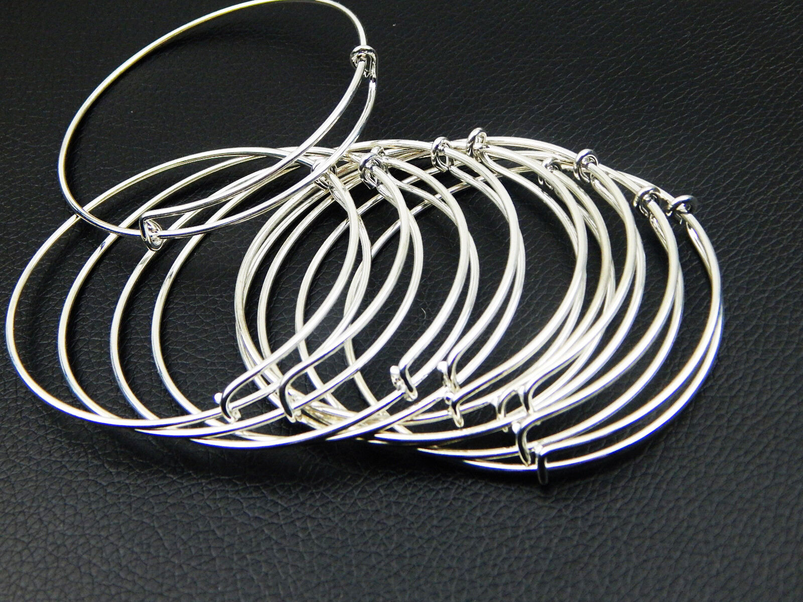 50pcs Expandable Silver Plated Bangle Bracelet Wire Wrapped Adjustable Unbranded