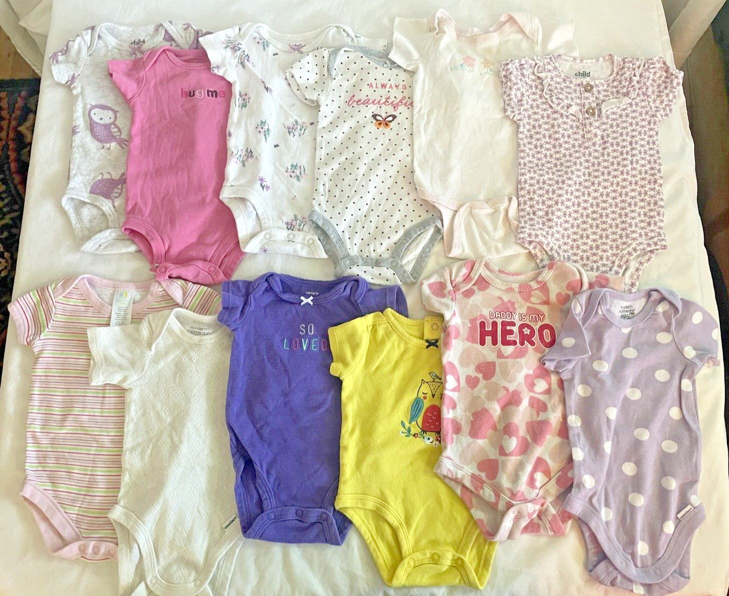 65 Pc 0-3 Mo Baby Girl Clothes + Hats & HeadBands Big Huge Bundle Set Lot Mix - фотография #6