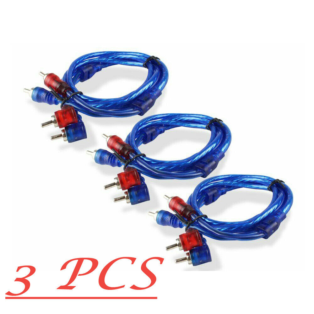 3pcs 2 RCA to 2 RCA Interconnect Cable Audio Patch HiFi Male Connector Wire 3FT Unbranded Does not apply