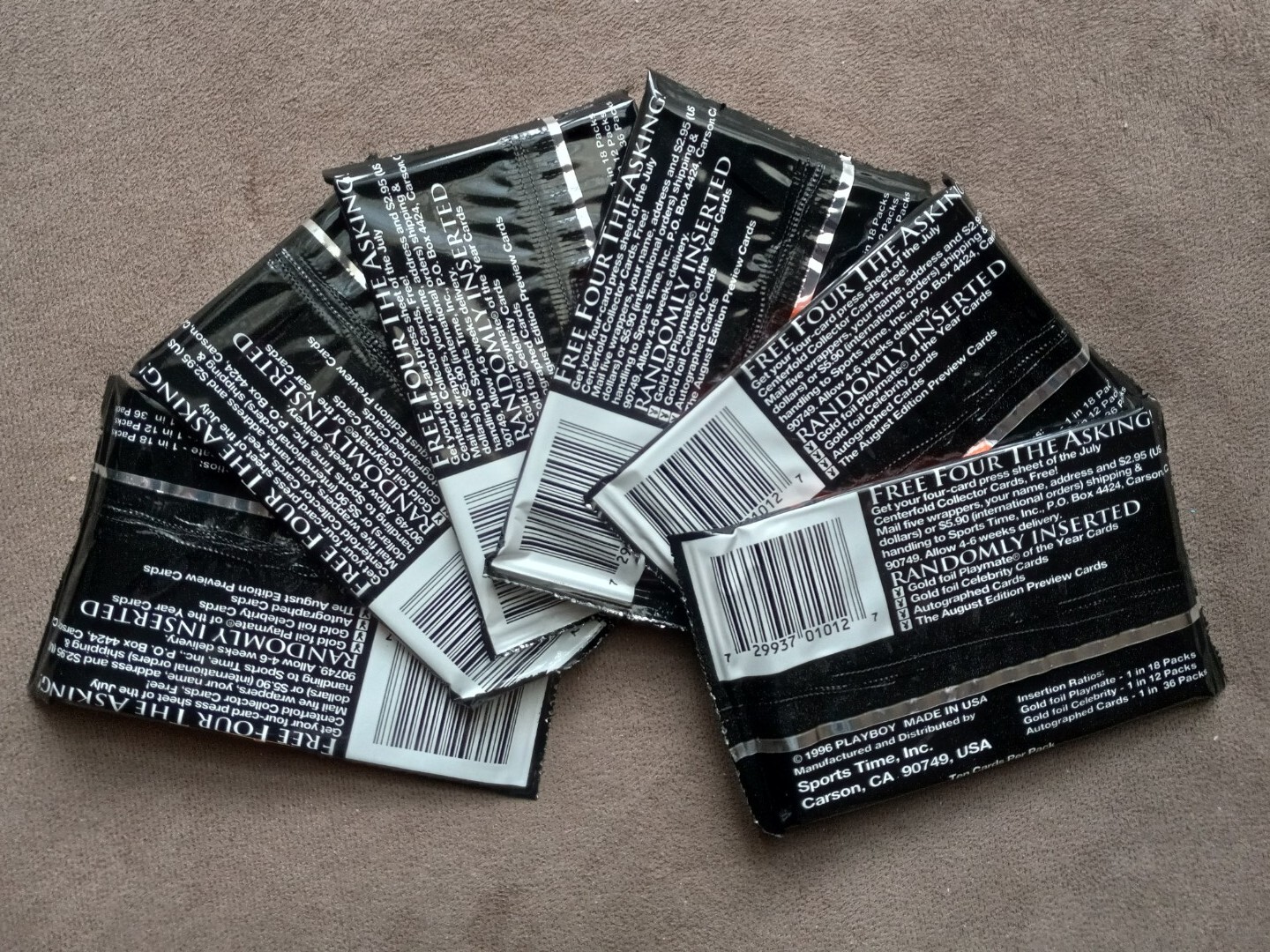 (6) X 1996 Playboy Centerfold Collector Cards July Edition Factory Sealed Packs Без бренда - фотография #2