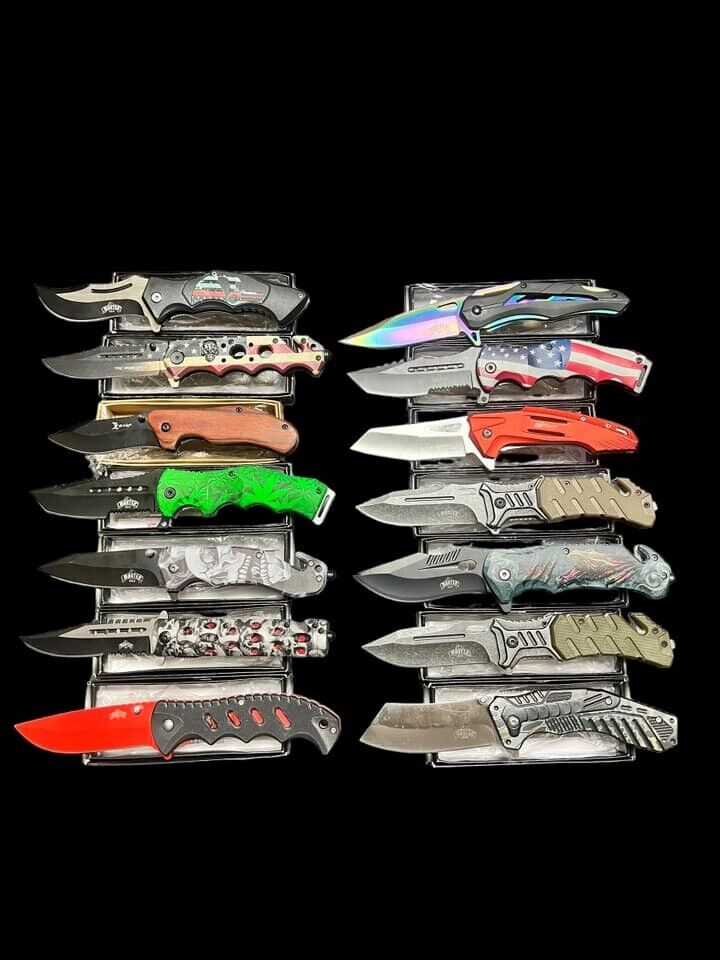 LOT OF 45 Spring Assisted pocket knife Collectible Design Wholesale Knives AS-IS Без бренда - фотография #12