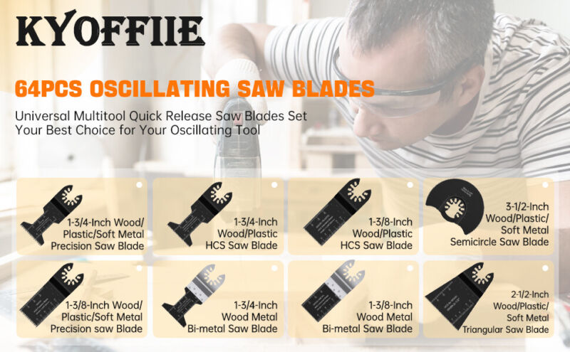 64pcs Oscillating Multi Tool saw blades Wood Metal Cut Cutter For Dewalt Fein US Unbranded Does Not Apply - фотография #10