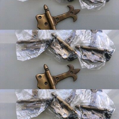 8 small Brass DOOR small hinges vintage age antique style aged screw heavy 3" B Без бренда - фотография #4