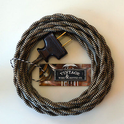 Riverbed Cotton Cloth Covered Wire Vintage Rewire Kit Lamp Cord Fan Без бренда