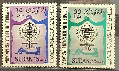 SUDAN - 1962 - The World United Against Malaria - MNH Set of 2 - Scott #142-143 Без бренда
