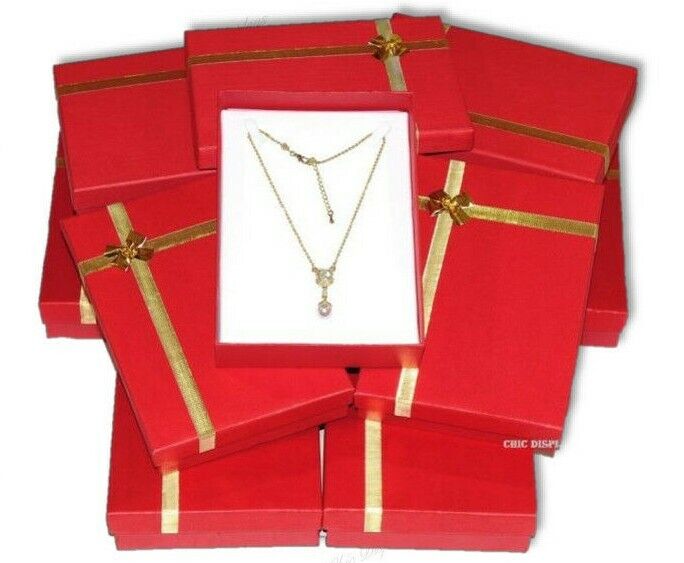 12pc Jewelry Gift Boxes Red Necklace Presentation Gift Boxes Red Jewelry Boxes Unbranded