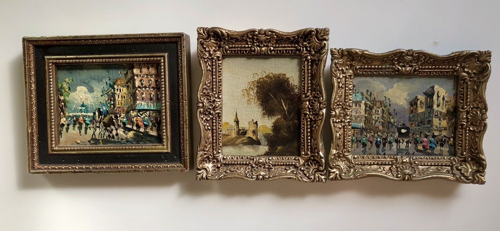 3 Paintings Artist Unknown Small Landscape Oil Paintings Burwood Products Frames Без бренда