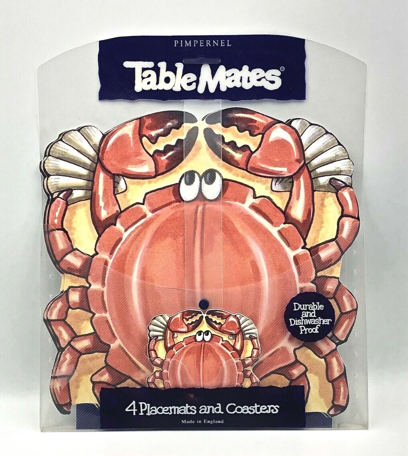 PIMPERNEL TableMates Set 4 CRAB Seafood Cookout Placemats & Coasters ENGLAND NEW Pimpernel 7494443159