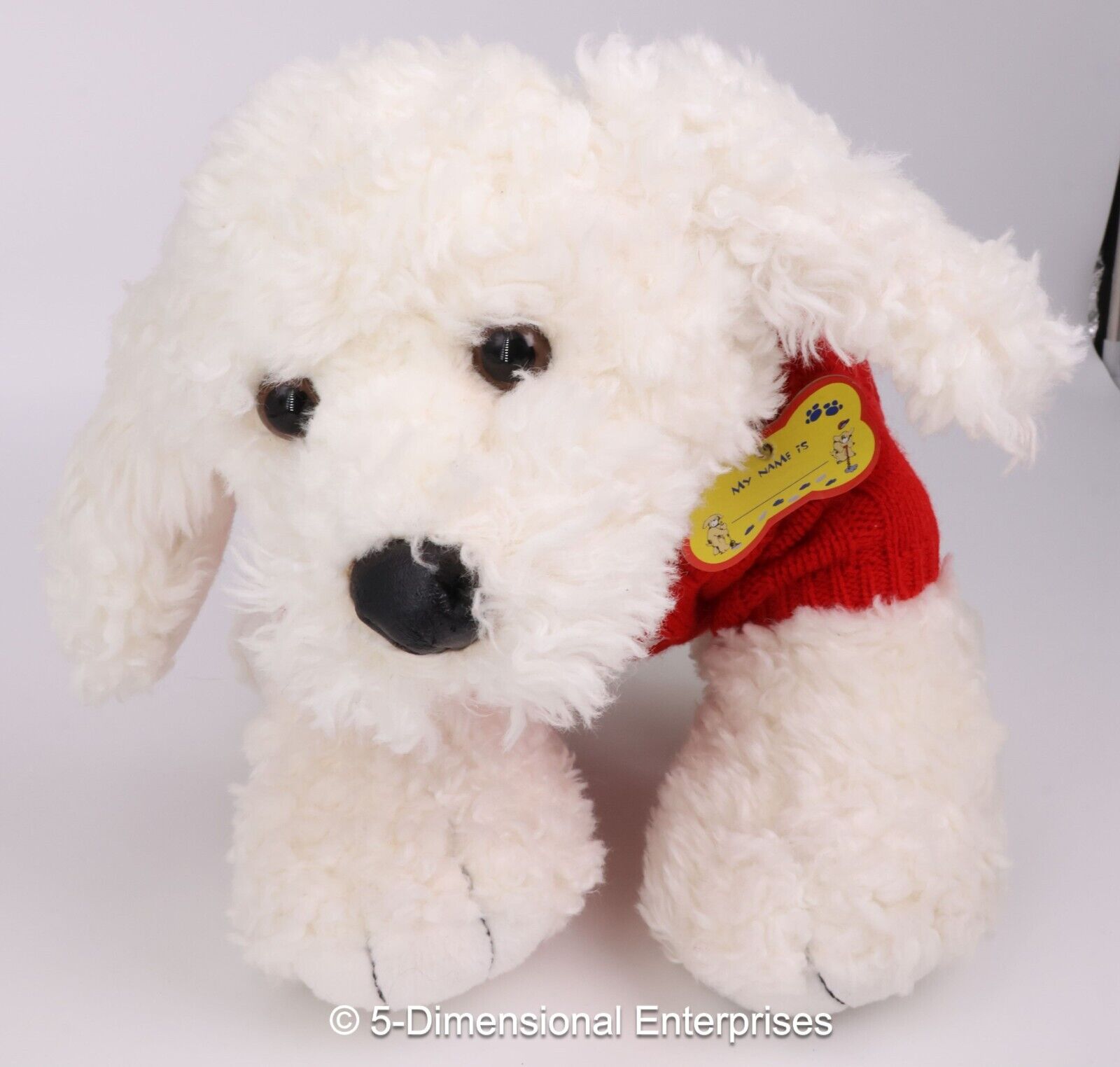 BUILD-A-BEAR Workshop White MALTESE Puppy DOG Red Sweater 14" Plush NEW w/Tags Build-A-Bear Workshop