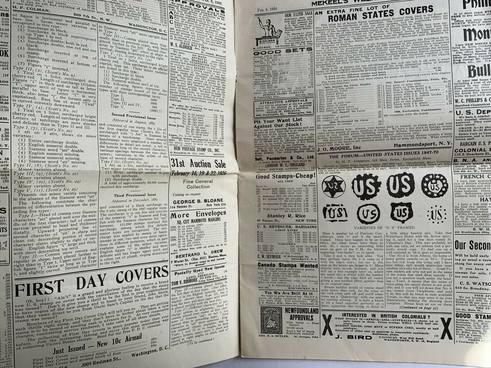 Vintage Philatetic News, 2 Mekeel's Weekly Stamp News April 12 1919 & Feb 8 1926 Mekeel's - фотография #8