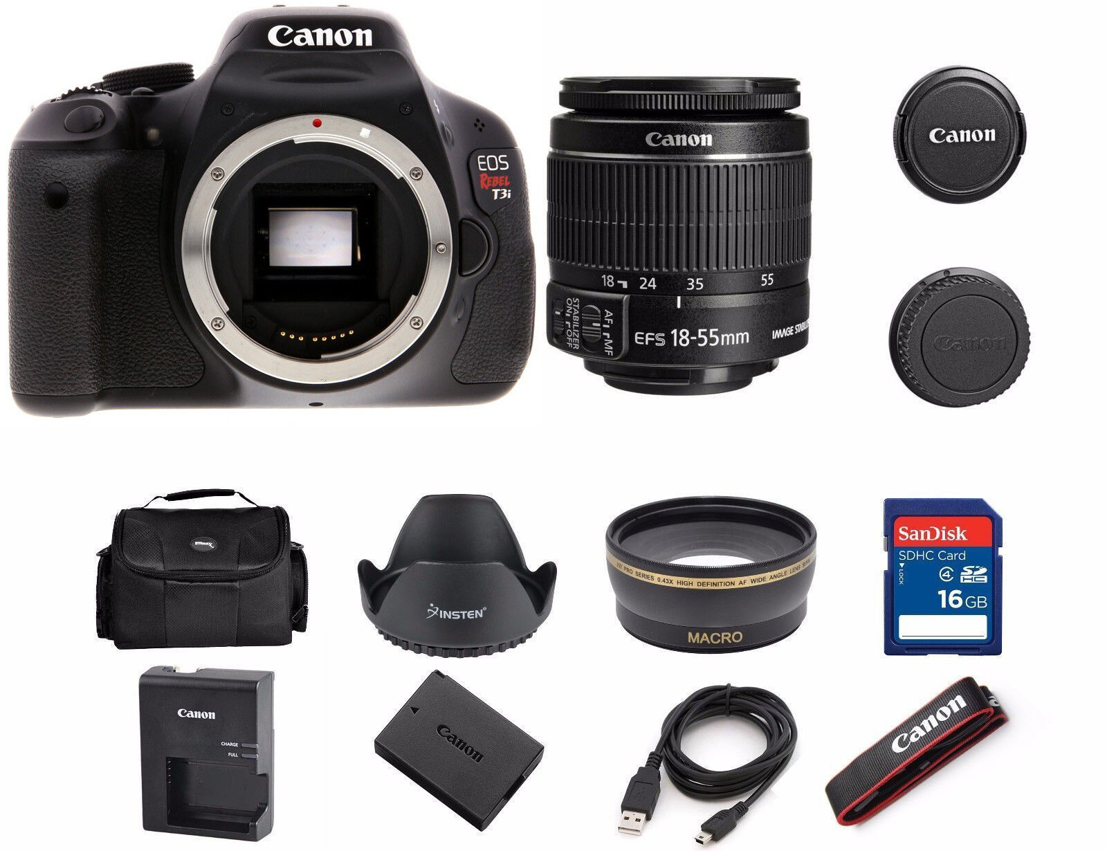 Canon T3i / 600D 18.0 MP SLR Camera With 18-55mm Lens Kit (2 LENSES) Rebel EOS  Canon 5169B003 - фотография #2