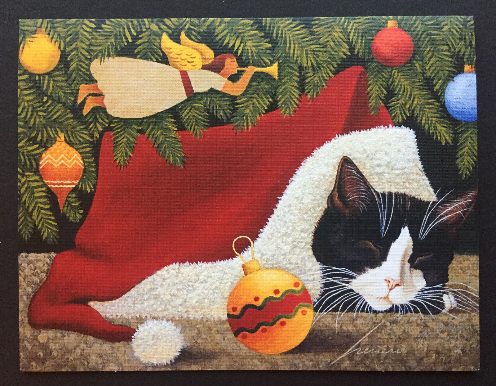 Новогодний котик рисунок. Лоуэлл Эрреро коты. Lowell Herrero Лоуэлл Эрреро художник. Lowell Herrero кошки картины. Lowell Herrero, Christmas Cat.