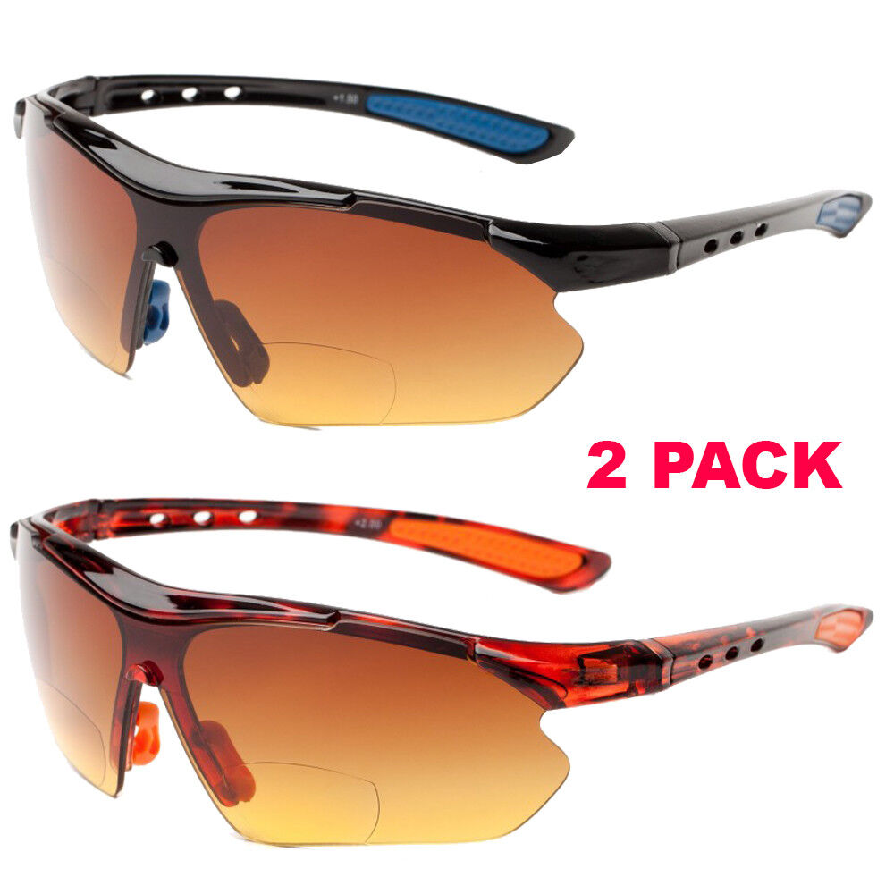2 PACK BIFOCAL Vision Reading Sunglasses HD High Density Driving Sport ANTIGLARE 999Sunglasses Does Not Apply