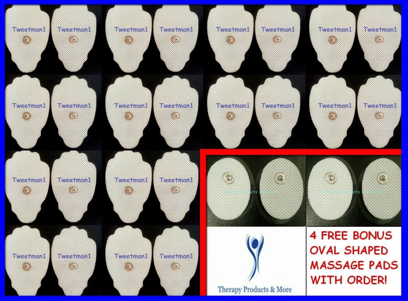 +BONUS 24 X REPLACEMENT ELECTRODE PADS LG for THERAPULSE PCH HDOW SMART RELIEF Unbranded does not apply