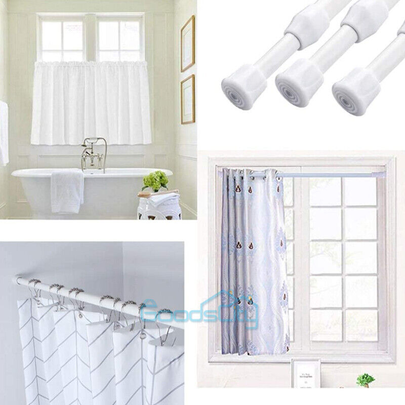 2PCS Shower Curtain Rod 23.6-44.3inch Never Rust Non-Slip Spring Tension Rod Unbranded does not apply - фотография #2