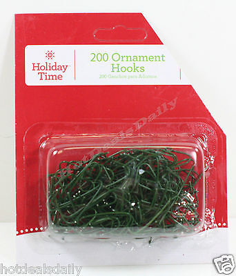 600 GREEN WIRE ORNAMENT HOOKS Approx 1" Long LOT OF 3 PACKS of 200 EACH Без бренда